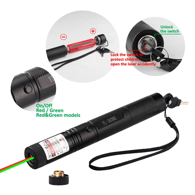 303 Red & Green Double Colors Laser Combo Pointer Pen RL3-0023-10