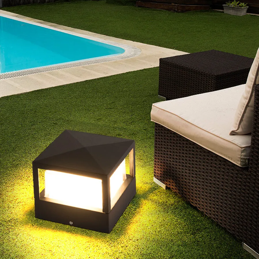 Coluna do Jardim ao ar Livre à Prova Thrisdar Dwaterproof Água Paisagem Pátio Deck Pós Pilar Villa Caminho Cerca Lâmpada 12 w Luz 13 paisagem pátio deck pós pilar villa luz caminho cerca pilar lâmpada