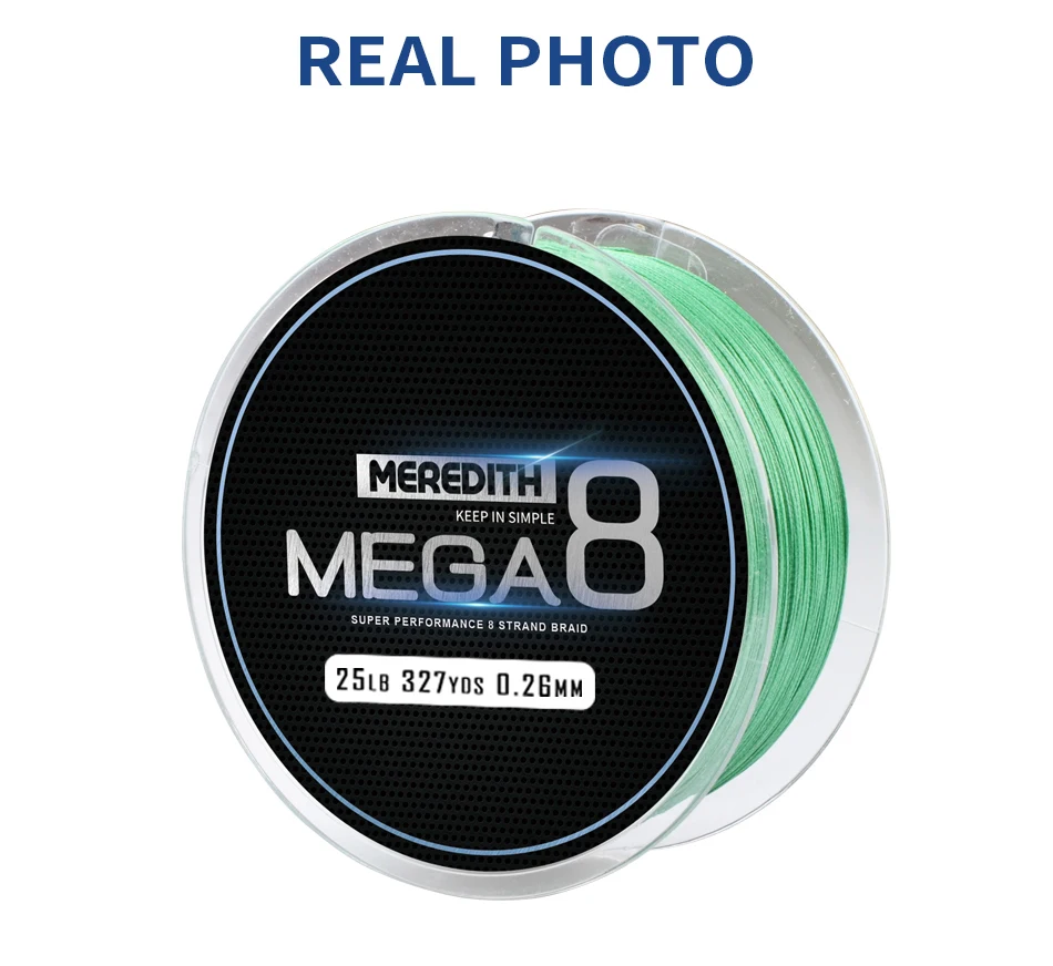 Рыболовная леска Meredith Mega8, 300 м, 8 нитей, плетеная полиэтиленовая леска, многофиламентная, 10 фунтов, 15 фунтов, 20 фунтов, 25 фунтов, 30 фунтов, 40 фунтов, 50 фунтов