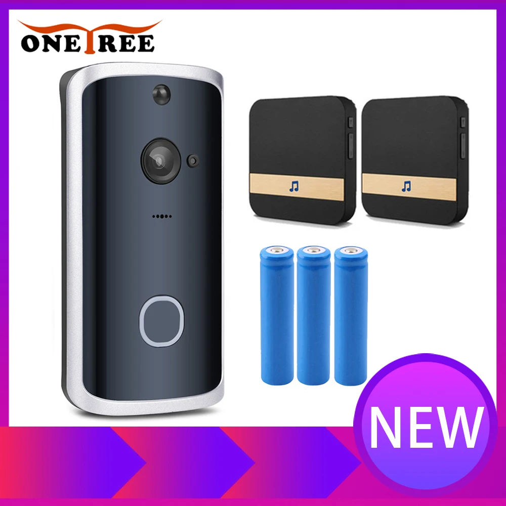 

Onetree IP Video Intercom Wifi Doorbell PIR Infrared Detection Wi-Fi Video Door Phone Visual Doorbell Camera SD Card Battery