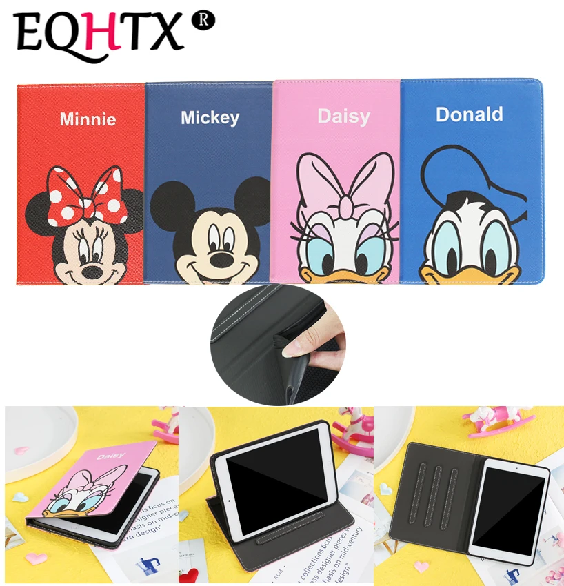 Najtaniej Etui dla nowego ipad 9.7 cal 2017 2018 dla ipad Air 1 Air 2 dla ipad Pro 9.7, EQHTX Cartoon inteligentne silikon PU skórzane etui