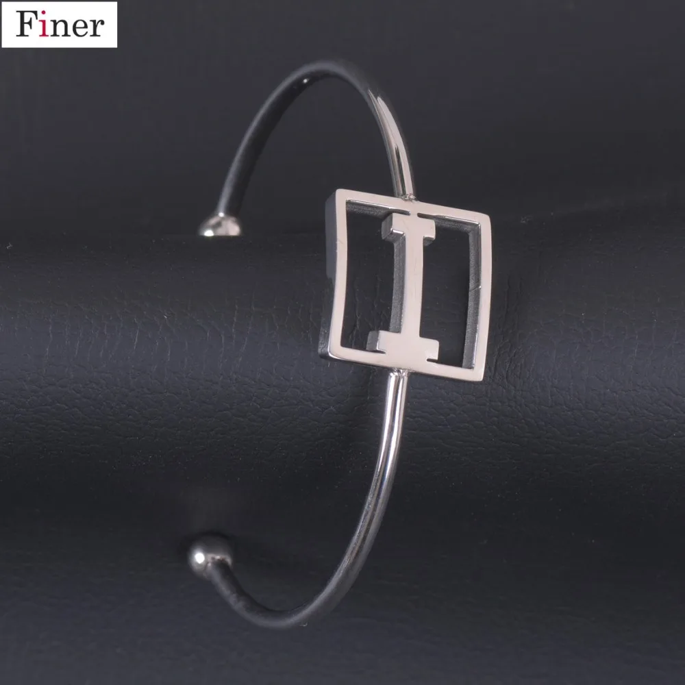 

New Aarrive I Letter Bracelet Stainless Steel Silver Color Name Bangle
