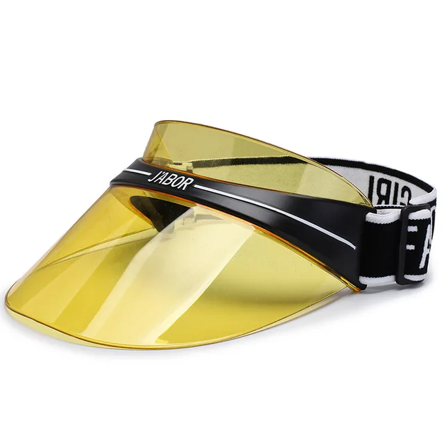 Summer Topless Plastic Headband Visors with Sharp peak Clear long visor