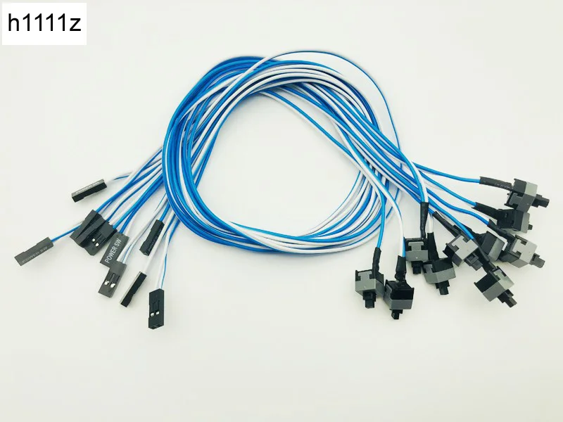 

10Pcs 2Pin 50cm SW PC Power Cable on/off Push Button ATX Computer Switch Wire Power SW Switch Cable Re-start Cord for BTC Mining