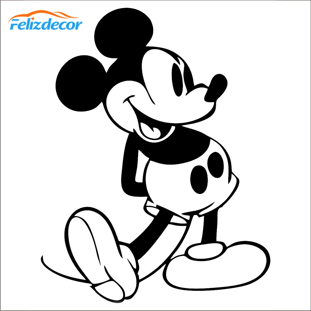 

14*18cm Tall Cute Mickey head sticker Car Decal Lovely Car Stickers Vinyl Mickey Decals Auto White Stickers Removable EA656