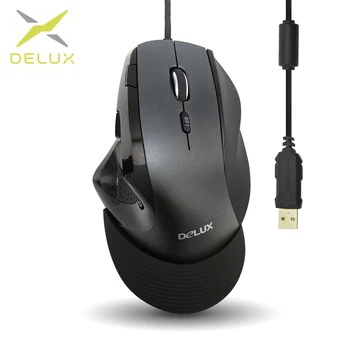 

Delux M910BU Vertical Mouse 4000DPI Ergonomic Wired Gaming Mouse 9 Buttons Computer Mice with Wrist Rest For PC Laptop Gamer