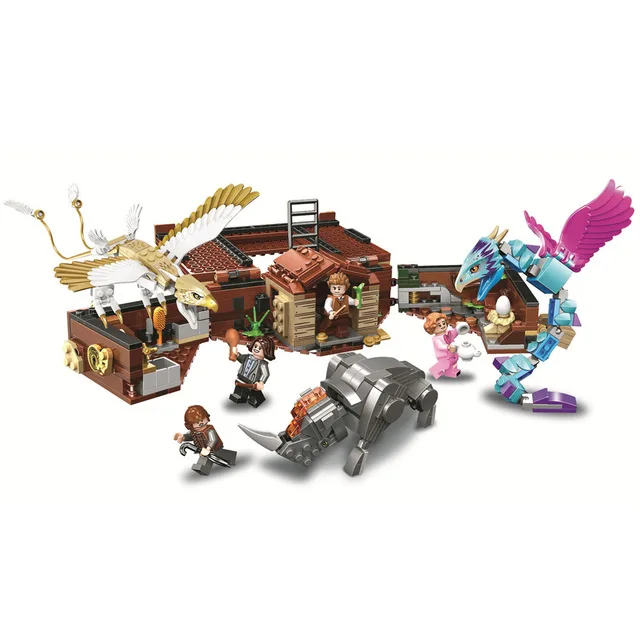 

Newt's Case of Magical Creatures Harry Building Blocks Kit Brick Sets Classic Movie Potter Model Kids Toys Gift Compatible Legoe
