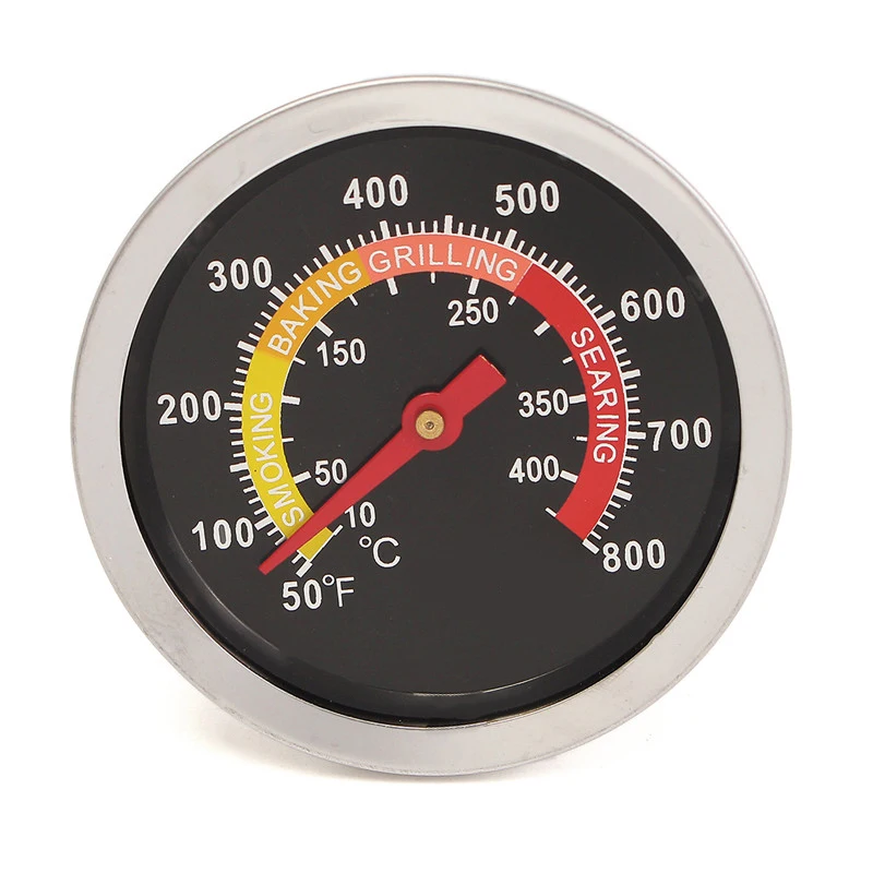 

Stainless Steel Barbecue BBQ Thermometer Temperature Controller Fahrenheit Replacement Smokey Mountain Durable 50-400 Degrees