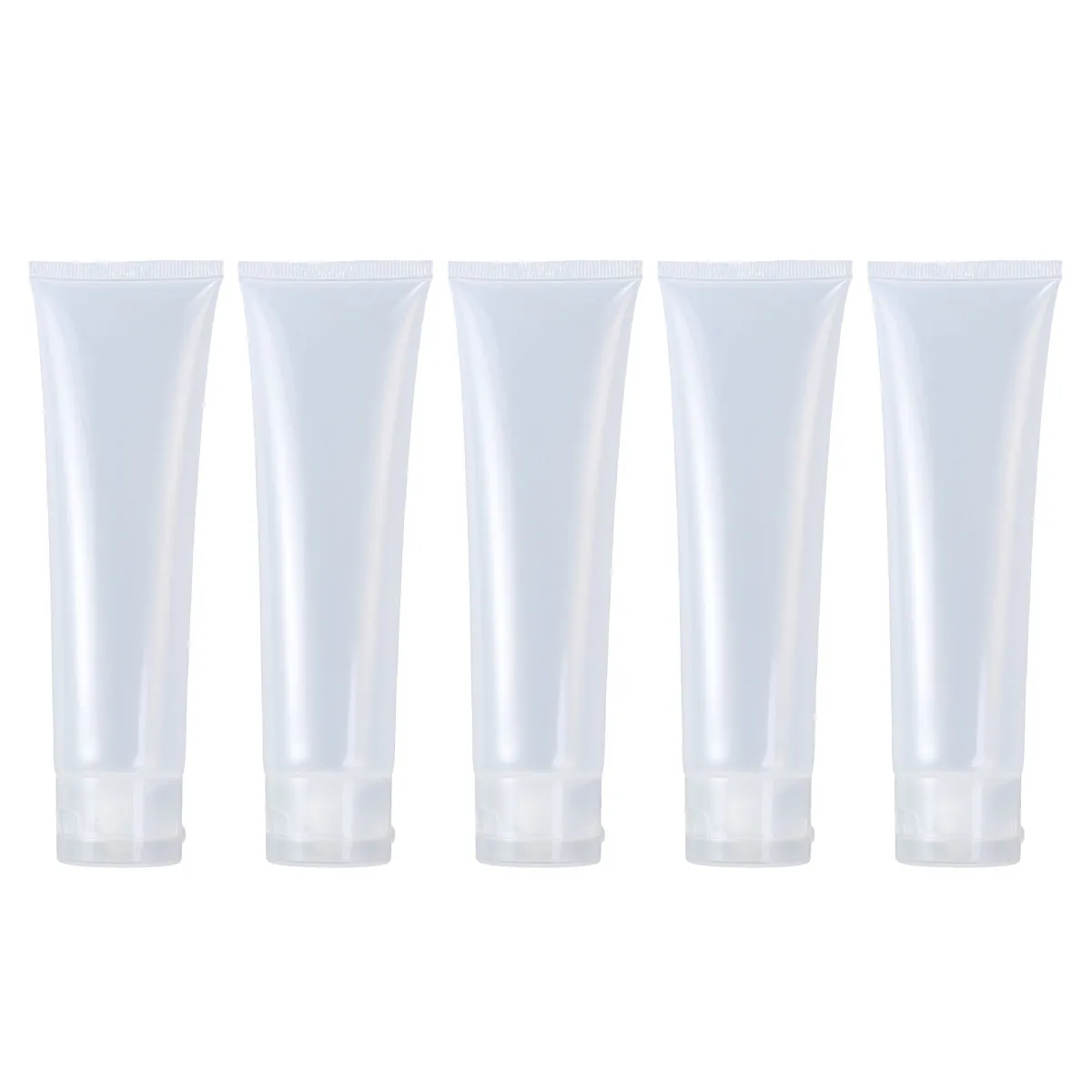 

5pcs 100ml Refillable Bottle Travel Size Squeeze Bottle Storage Container with Flip Cap for Shampoo Facial Cleanser Toner