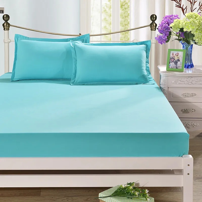 

Light Blue Color Sanding Fitted Sheet 1 Piece 100% Polyester Bed Sheet Only, No Pillow Case, Bed Sheets For Single Bed XF335-10