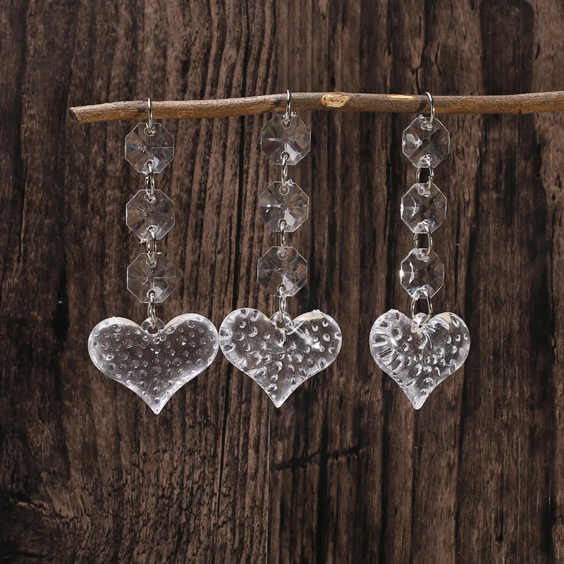 

10pcs / Lot Acrylic Crystal Beads Garland Chandelier Hanging Wedding Decoration Centerpieces Supplies Christmas Home Decor Favor