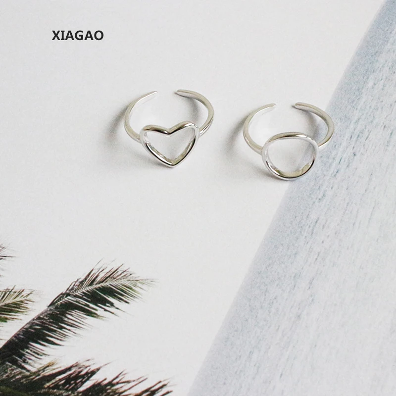 XIAGAO 925 Sterling font b Silver b font Open Rings Two Shape Simple Cross Ring Jewelry