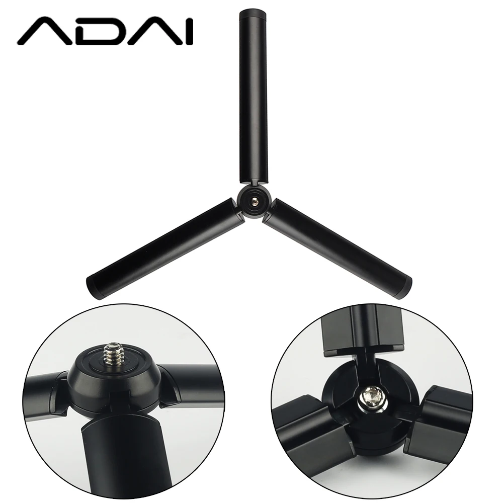 

ADAI Aluminum Mini Tripod Tabletop Stand for Zhiyum Crane V2 Zhiyun Crane-M Zhiyun Smooth Q Zhiyun Smooth 3 III II Moza Phone