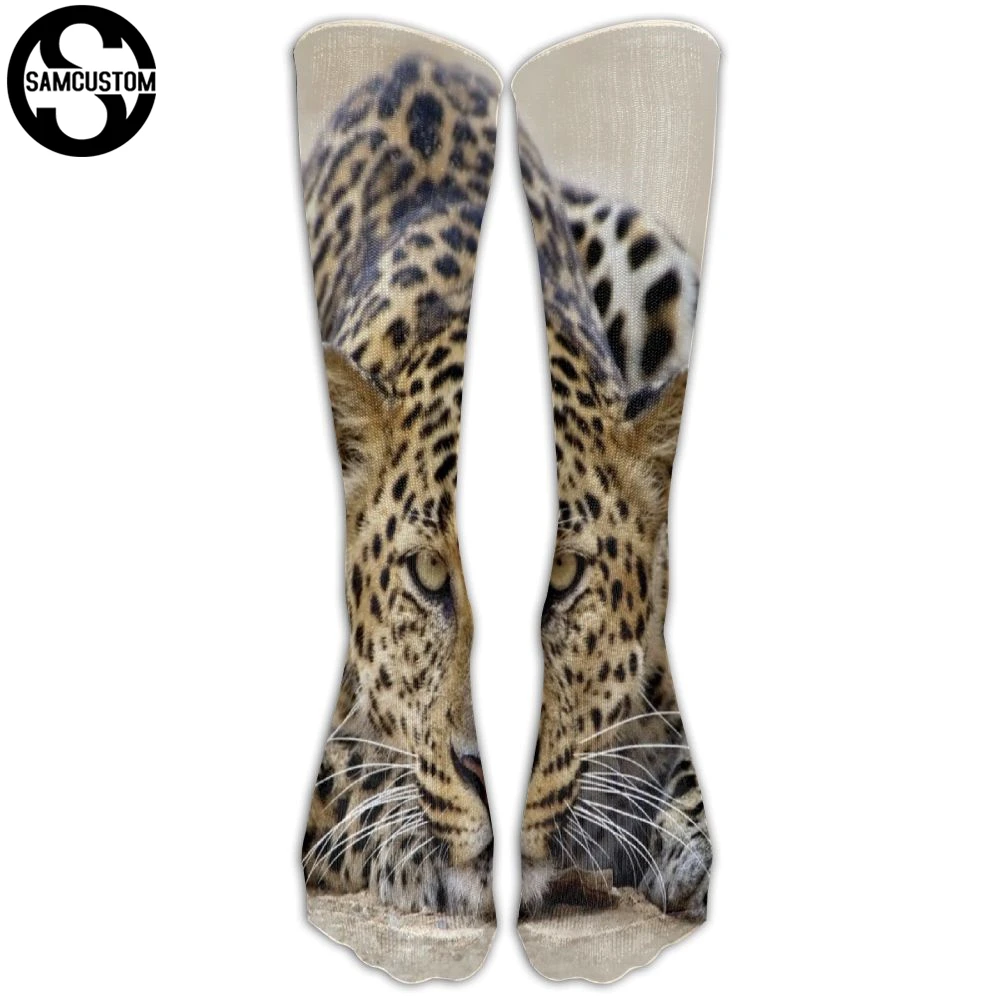SAMCUSTOM модные гольфы женские хлопковые Гольфы выше колена чулки для дам красивый Леопард 3D печать длинные чулки