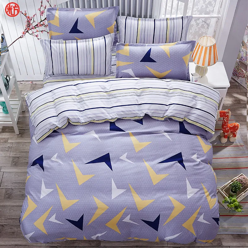 home textile 2018 gray paper plane bedding set stripe grid king full plane sheet set