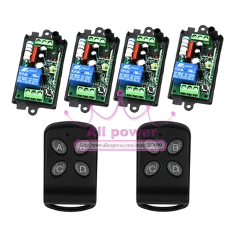 

CCTV 110V 220V 1CH Wireless Power Switch System 4 Receiver 2 Remote Controller 315MHZ/433MZH