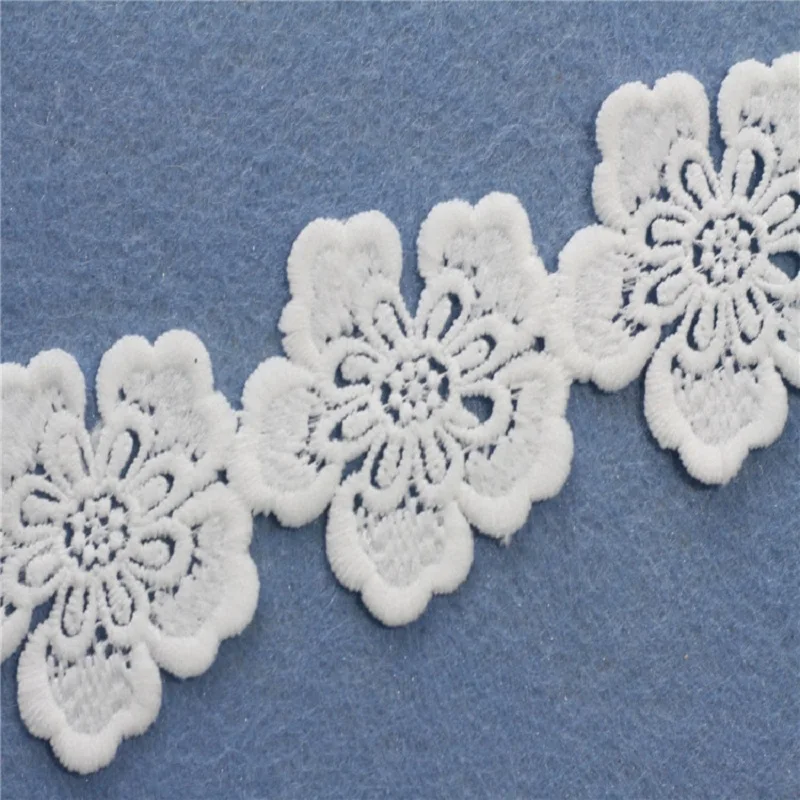 3.5cm White Milk Silk Ribbon Guipure Lace Trim Or Fabric Warp Knitting DIY Garment Accessories | Дом и сад