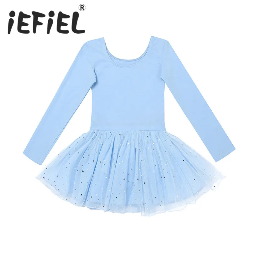 Детский праздничный костюм принцессы балерина Фея с длинными рукавами для девочек гимнастический костюм, платье танцевальная пачка, платье для танцев