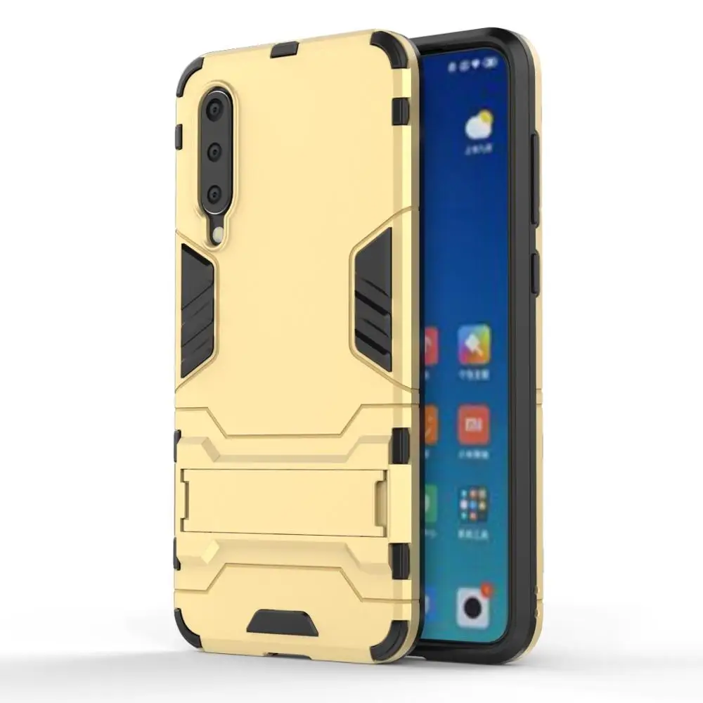 Gold Для спортивной камеры Xiao mi 9 mi 9 Макс 3 mi x3 Чехол-держатель из сочетания поликарбоната мягкий силиконовый полиуретановый чехол-накладка на заднюю панель с мультяшным рисунком Red mi Note 7 противоударный держатель чехол для телефона Fundas - Цвет: Gold