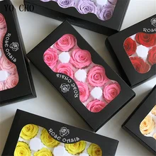 4-5 см консервированные Цветы Роза подарок на день матери вечная жизнь цветок материал Рождество День святого Валентина Подарочная коробка бессмертный цветок розы