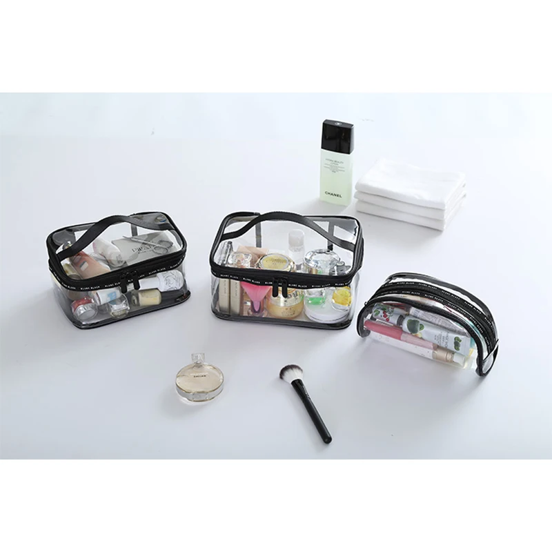 

Plastic Transparent Cosmetic Bag Portable Ladies Cosmetic Bag Cleaning Finishing Package Waterproof Travel Cosmetics Bag