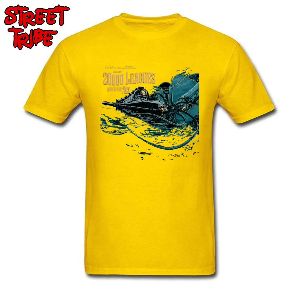 Custom Europe Top T-shirts Funny Summer Short Sleeve Crewneck Tops & Tees 100% Cotton Men Design T-Shirt Wholesale 20000 leagues under sea JV -5794 yellow