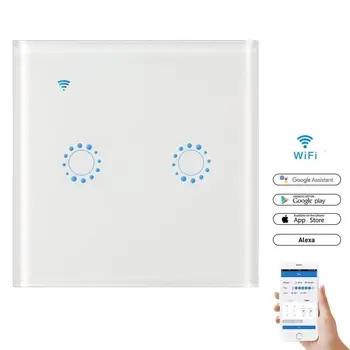 

HyletonWiFi Smart Wall Light Switch Glass Touch Panel Wireless Remote Control by Mobile APP 1/2/3 Gang for Smart home Automation