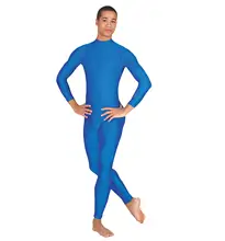 

Speerise Adult Unisex Mock Neck Long Sleeve Unitard Men Spandex Unitards Bodysuit Full Length Gymnastics Dance Wear