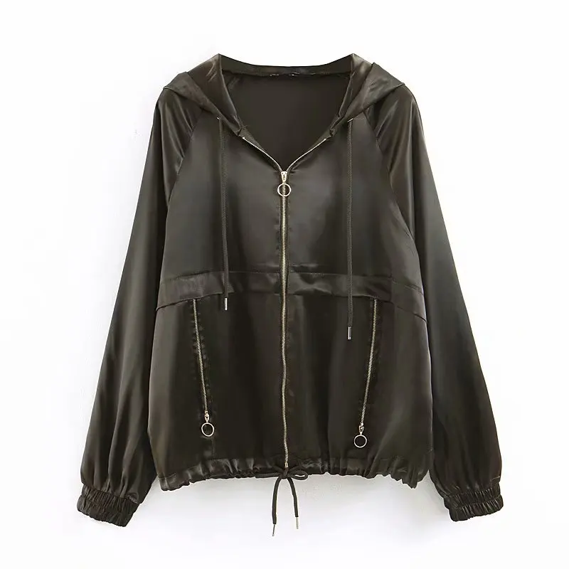 price reduction  2019 safari style Women front pockets casual jacket ladies long sleeve drawstring loose outwear coa
