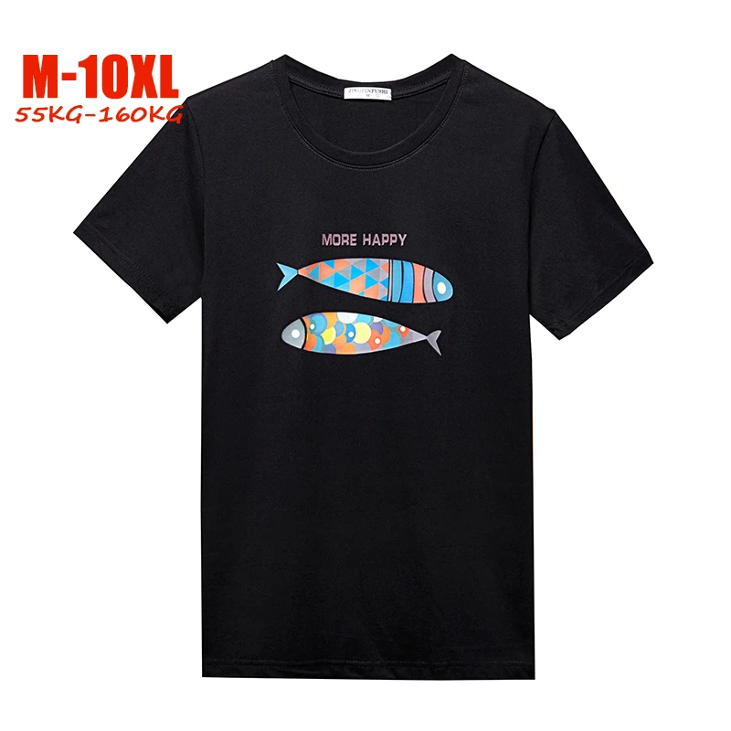 

5XL 6XL 7XL 8XL 9XL 10XL Men Tshirts Print Cartoon Fish Summer Casual Plus size Men t shirts Short sleeves O-neck Men top tees