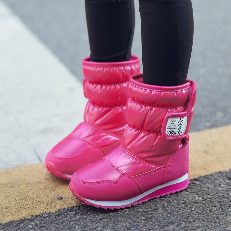 BODATU Boys Snow Boots Outdoor Waterproof Winter Kids Shoes