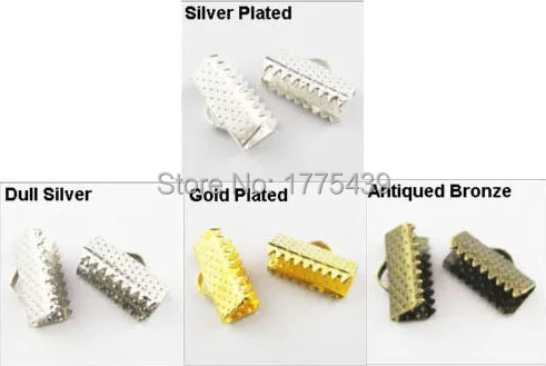 

120Pcs 7.5x8mm Over Clip Tips Cord Crimp Ends Bead Cap Gold Silver Bronze Black Plated 8mm For Jewelry Making Craft DIY