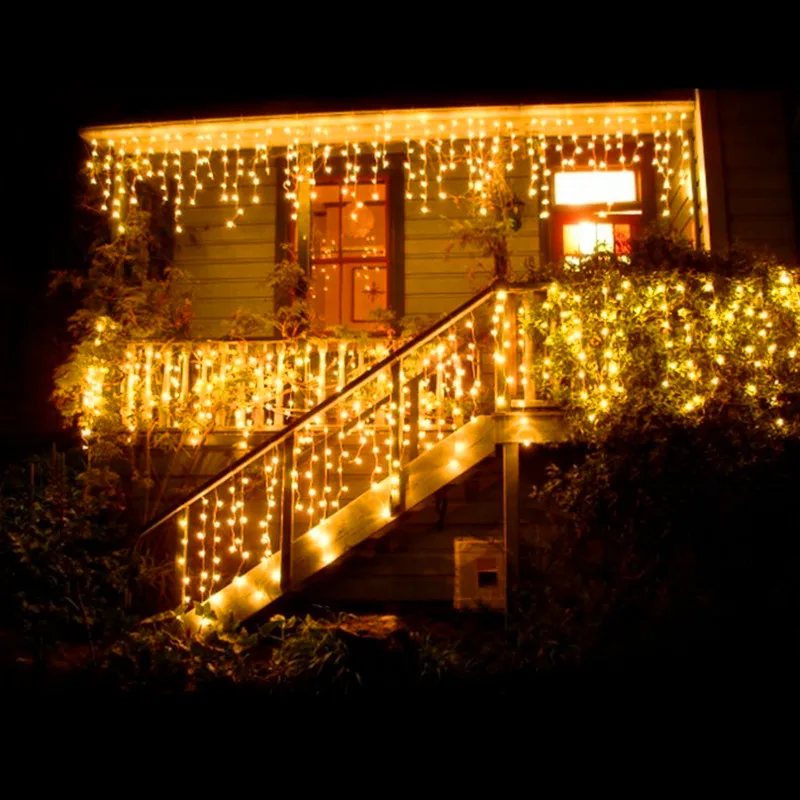 

Connectable 4M/5M Drop LED Curtain Icicle Decorative String Lights LED Fairy Christmas Wedding Party Stage Festival Decor Lamps