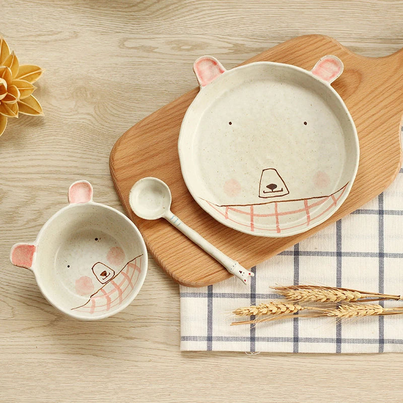 Chine Jingdezhen Porcelaine Vaisselle Pour Enfants Peint A La Main Dessin Anime Bol Ensemble Mignon Saladier Bebe Bol Vaisselle Pratique Aliexpress
