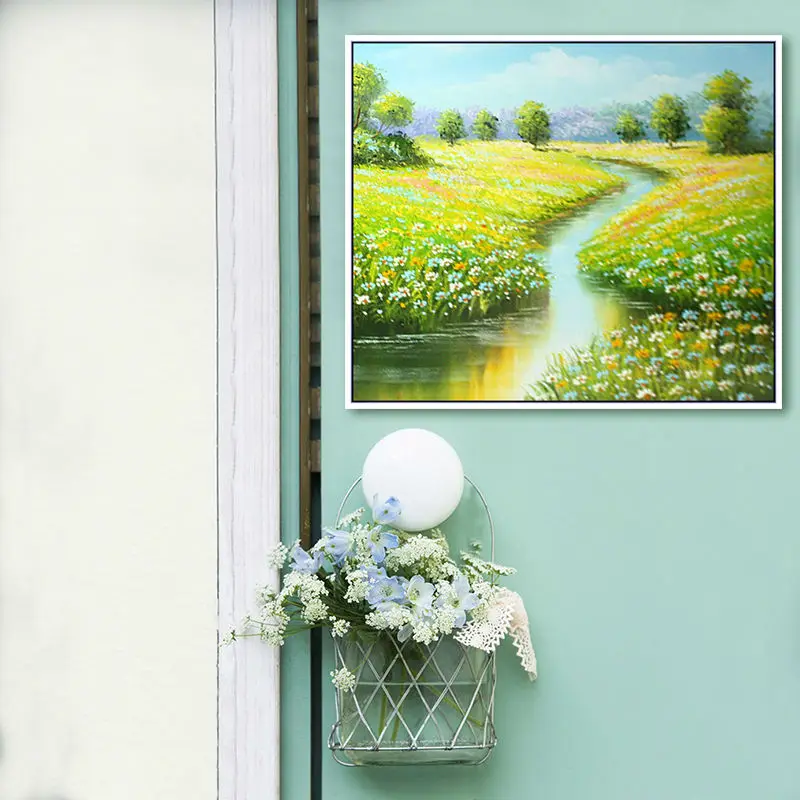 Artist Sales hand painted oil painting on canvas Daisies by the river Home decorationoil