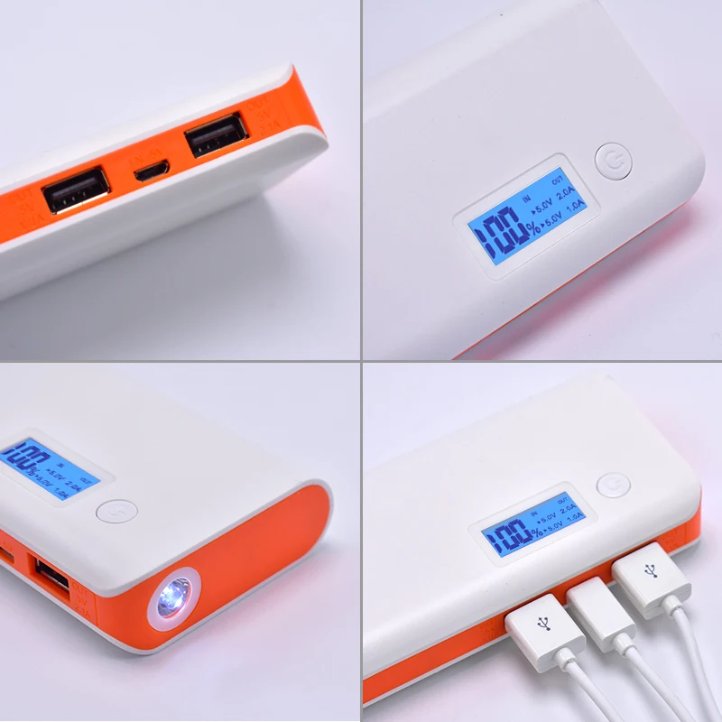 Внешний аккумулятор power Bank 10000 мАч двойной usb портативное зарядное устройство