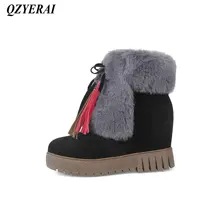 QZYERAI Winter super warm ladies inside height snow boots fashion womens shoes womens boots