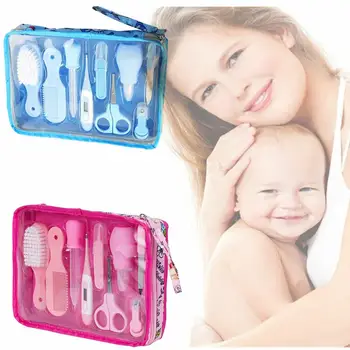 

Kidlove 9PCS Baby Health care Set Kids Grooming Kit Safety Manicure Nail Clippers Comb Hairbrush Thermometer Baby Care tool