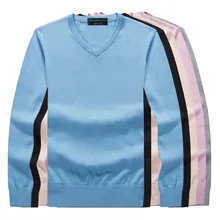 Men's pullover warm V-neck formal sweater cotton fashion pullover long-sleeved winter basic pullover men's clothing