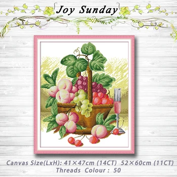 

Rich fruit basket flowers Decor Patterns 14CT 11CT Counted Cross Stitch Sets embroidery set Needlework kit Home Decoration