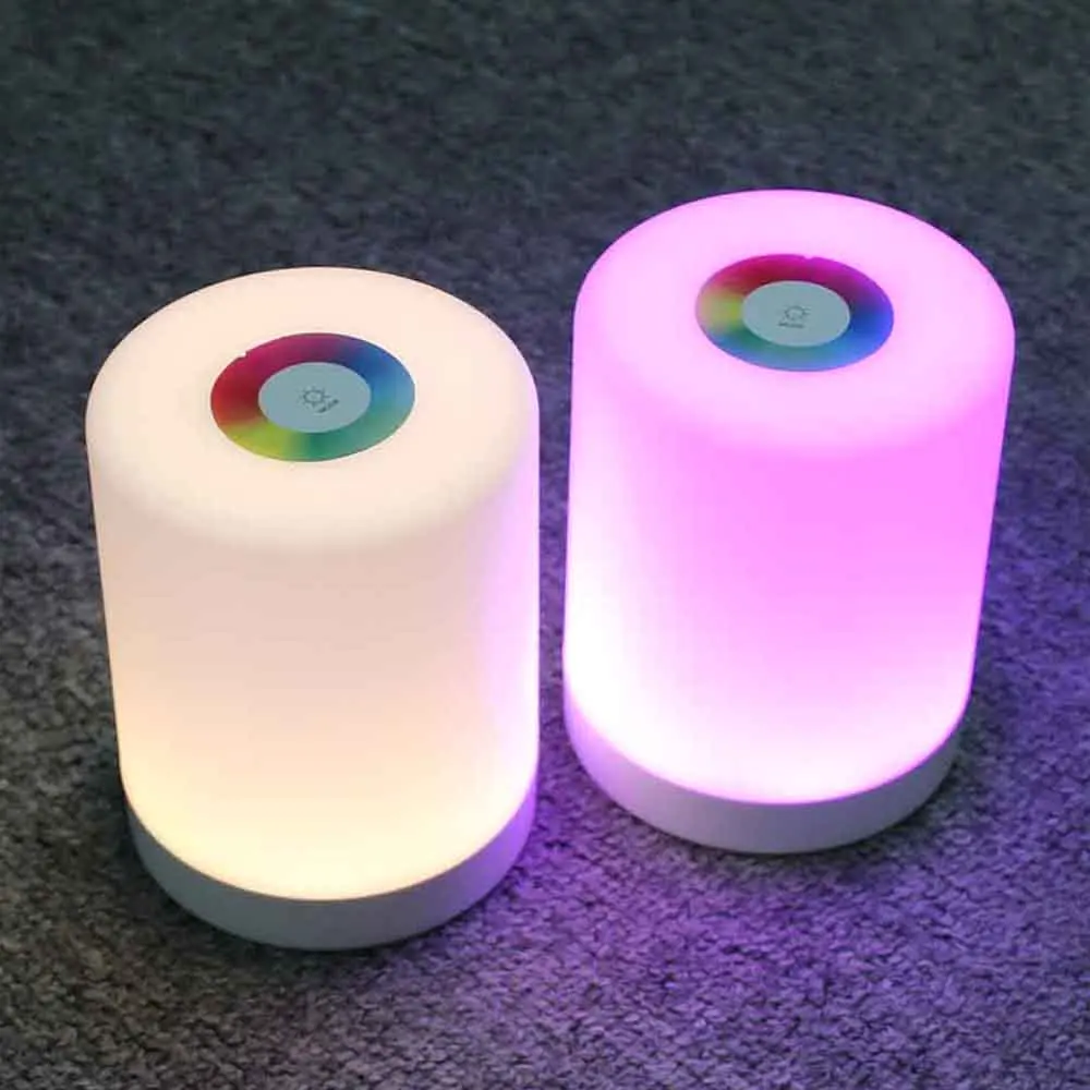 Control táctil LED RGB luz noche de induccion lampara Dimmer inteligente lámpara de cabecera regulable RGB cambio de Color rec Control táctil LED RGB luz noche de induccion lampara Dimmer inteligente lámpara de cabecera regulable RGB cambio de Color rec