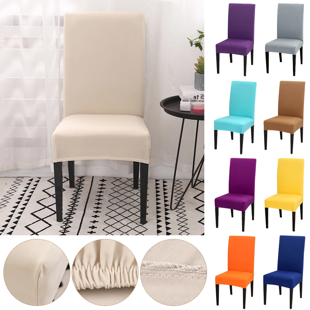 4 шт. сплошной цвет чехол для кресла спандекс стрейч эластичные чехлы на стулья белый для столовой банкет отель кухня