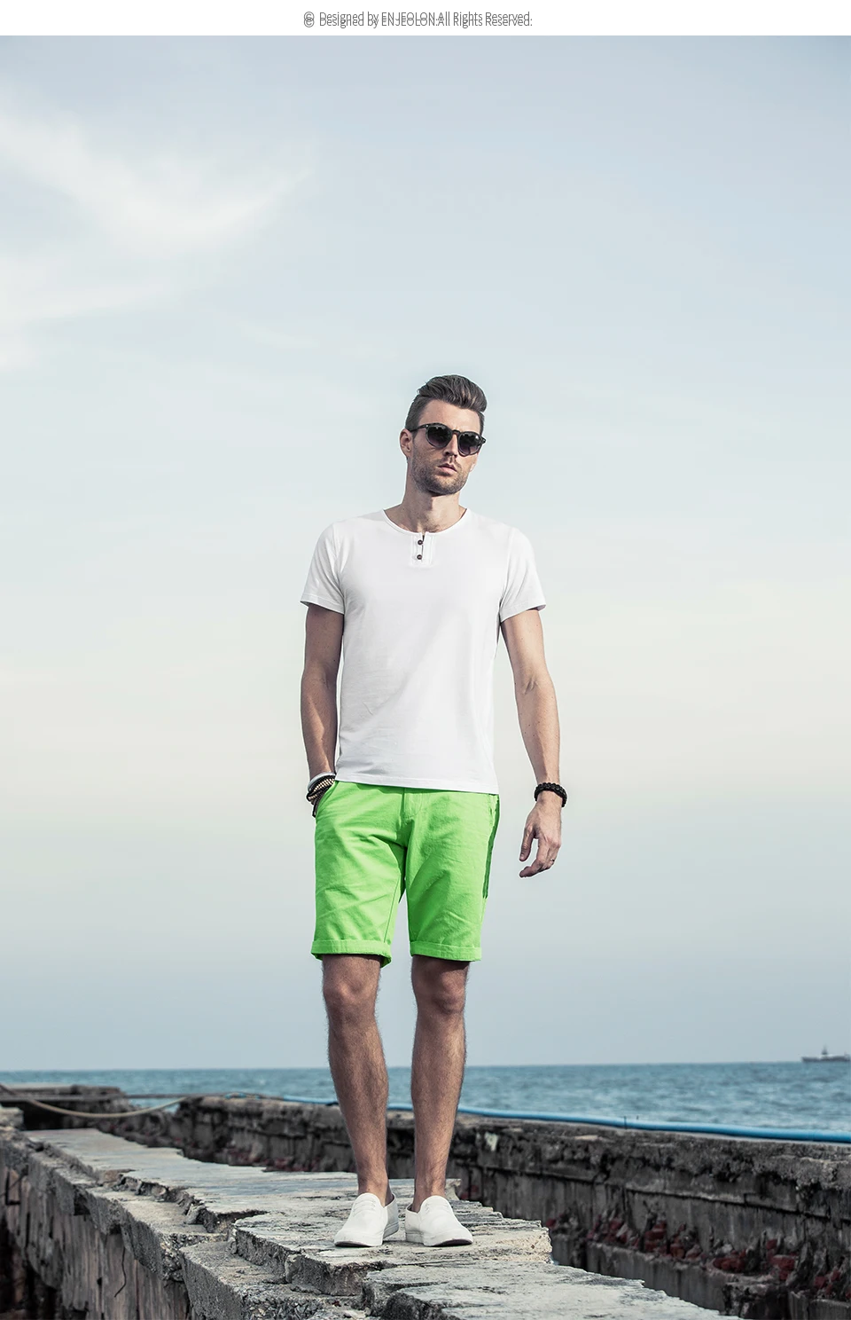 Enjeolon летние шорты повседневные однотонные х/б мужские шорты до колена пляжные шорты Homme высокое качество Новое поступление K6039