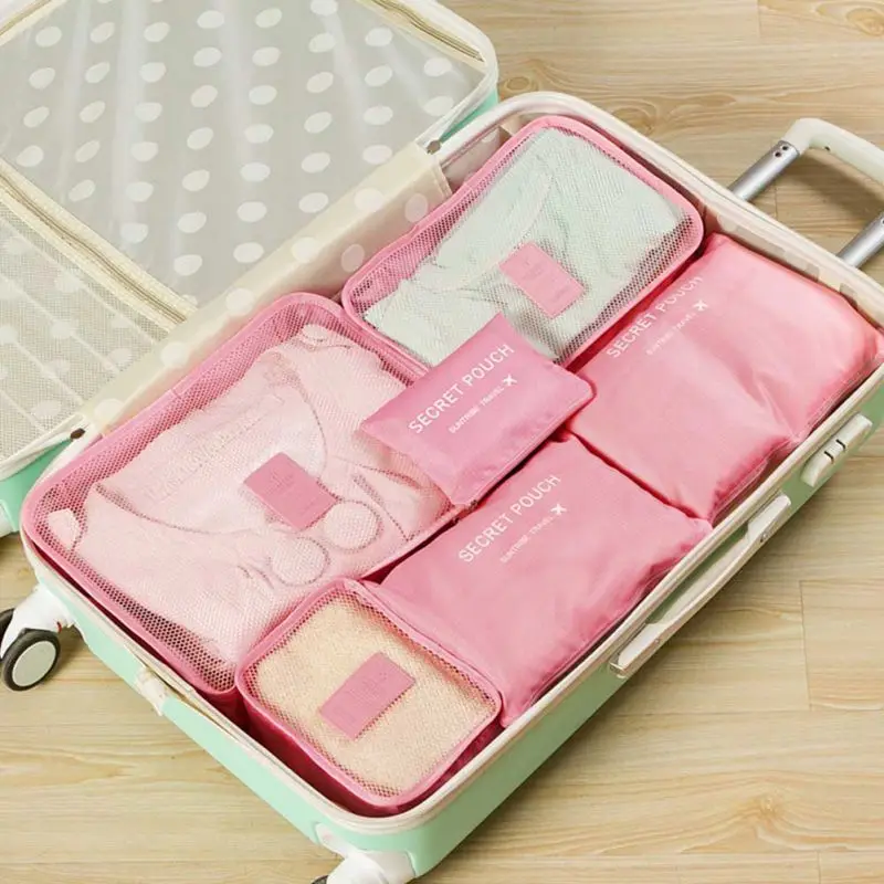 

6pcs/set Waterproof Oxford travel Storage Bag Set Clothes Tidy Organizer Pouch Suitcase Home Closet Divider container Organiser