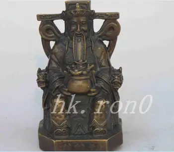 

Elaborate Chinese old copper auspicious wealth god statue sculpture