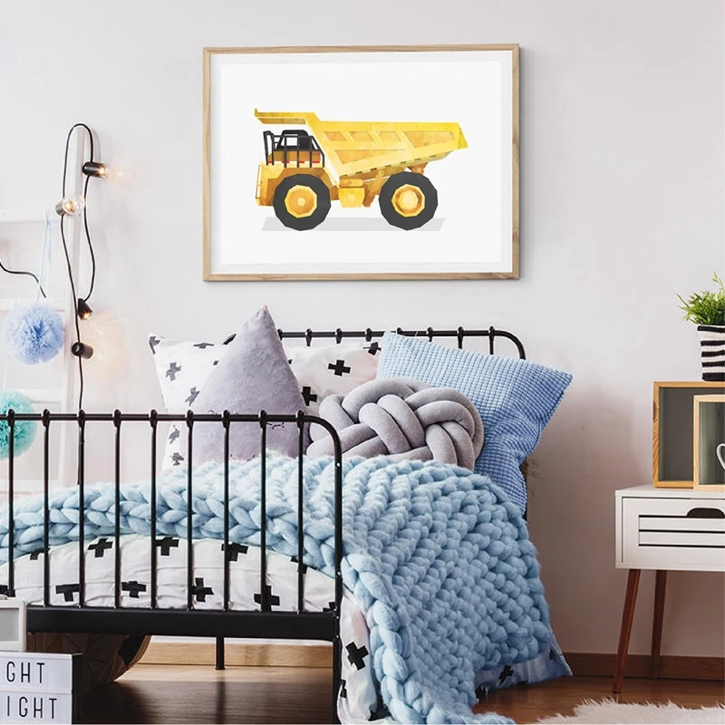 Dumper Truck Prints Boy Room Wall Decor
