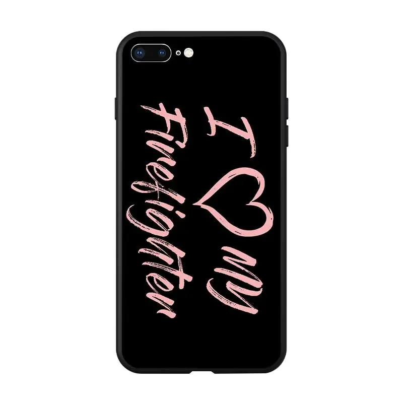 I Love My Firefighter Heart тема ТПУ чехлы для телефонов силикон чехол фото Изображение iPhone 6 7