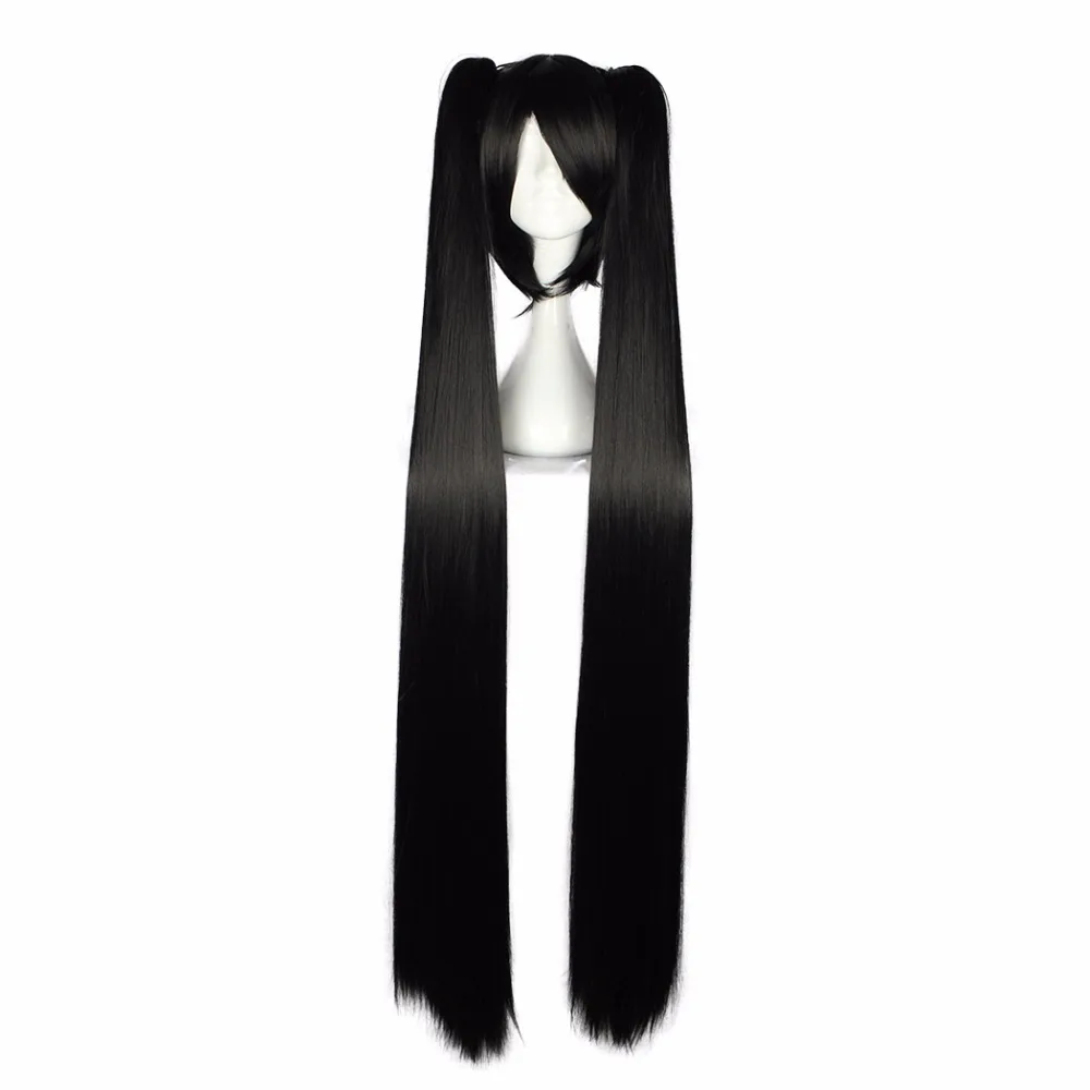 

MCOSER 130 CM Long Straight Synthetic Cosplay Hair With Two Ponytails Black Gold green Color 100% High Temperature Fiber WIG-072