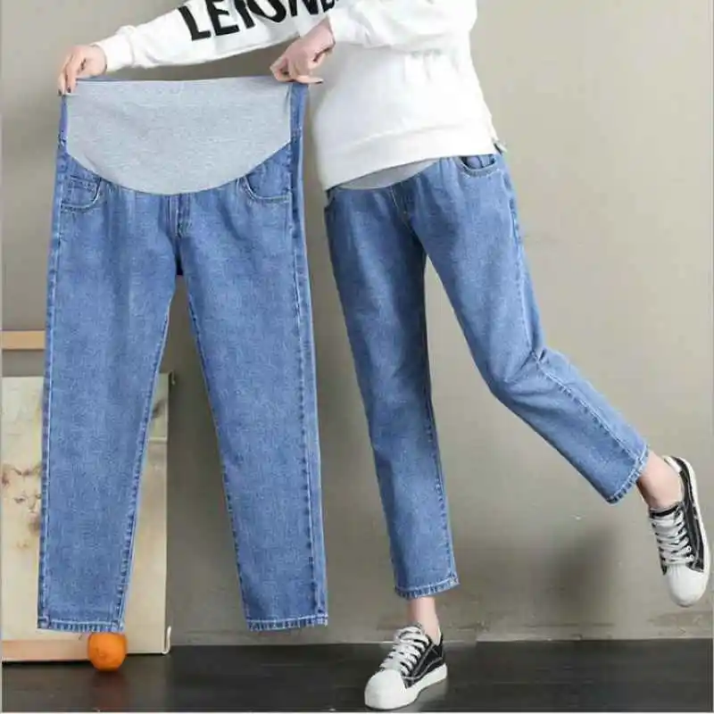 

Maternity Jeans For Pregnant Spring Large Size Nine-point jeans Pants Maternity Clothes For Pregnant Women Nursing Trousers
