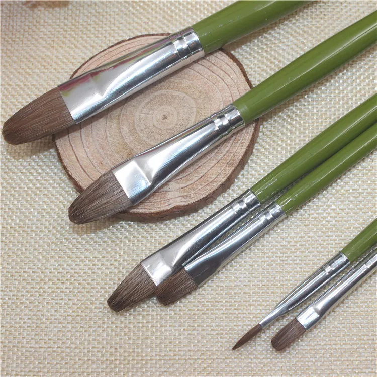 6pcsSethighgradepaintbrushesweaselhairMaotouBoarBristlepaint